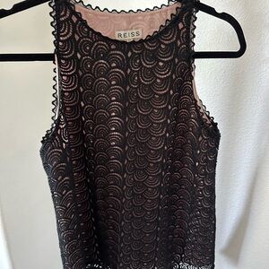 Reiss Black Lace Sleeveless Top